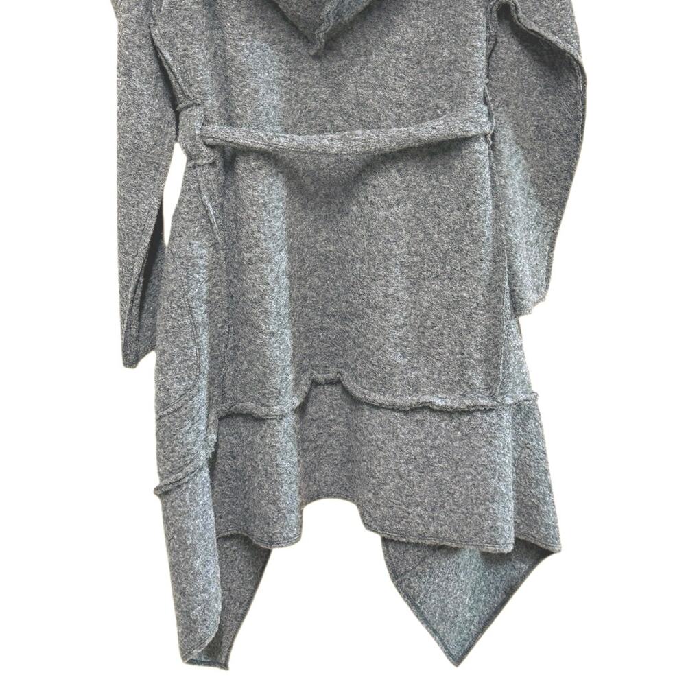 Caramel UK Gray Wool Cardigan Sweater Size Medium Large Long Asymmetric Luxury - Picture 4 of 6